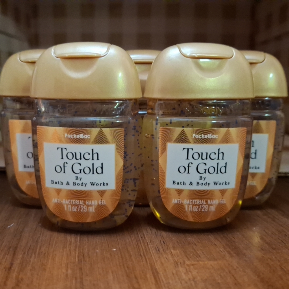 5 Piece Bath & Body Works Touch of Gold Anti-Bacteria Pocketbac Hand Gel